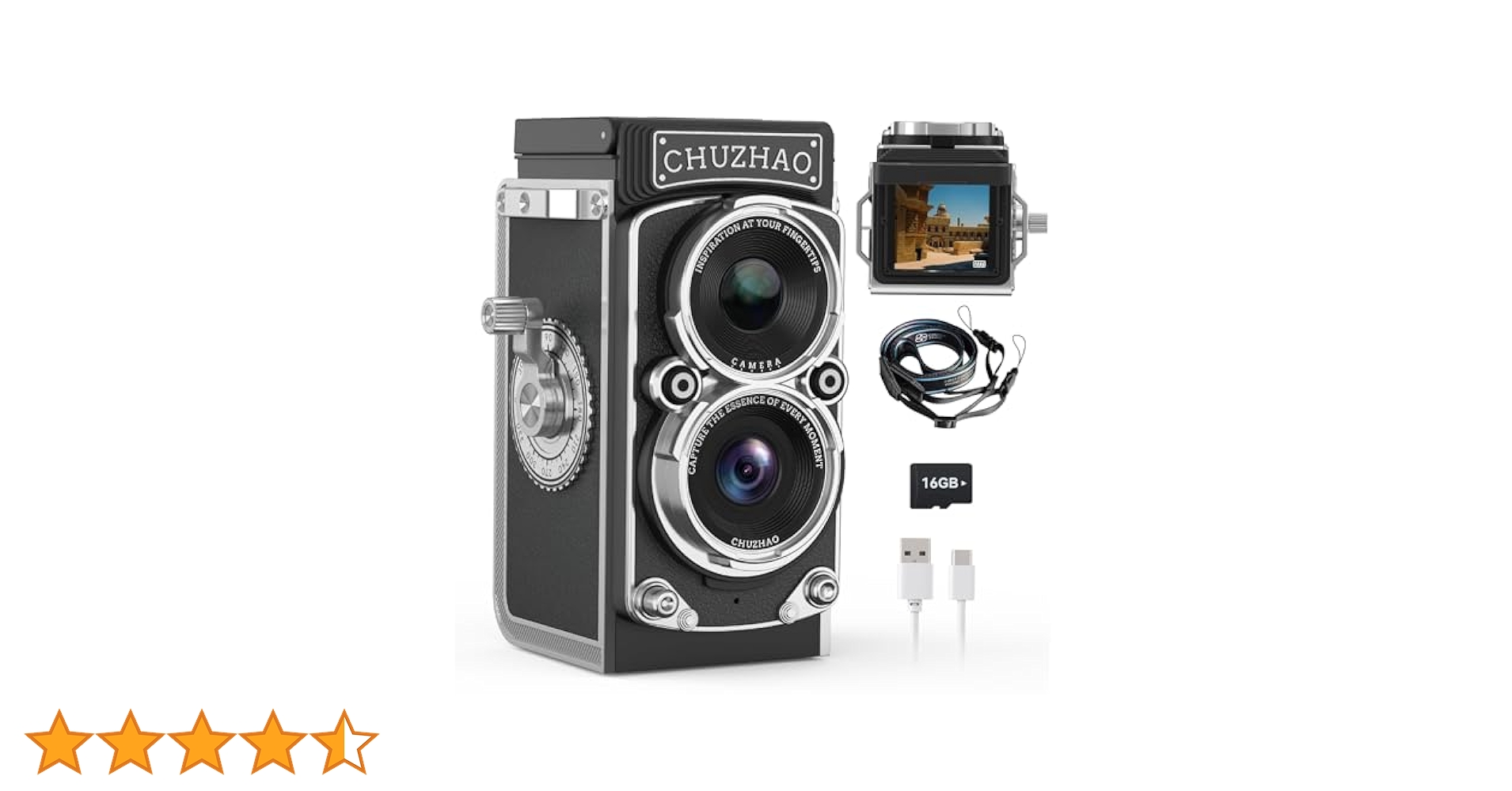 Amazon | ミニビンテージカメラ、ポータブルレトロツインレンズ